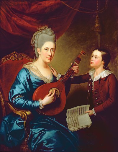 Mrs. Joseph Bird mit ihrem Sohn, ca. 1760 von English School